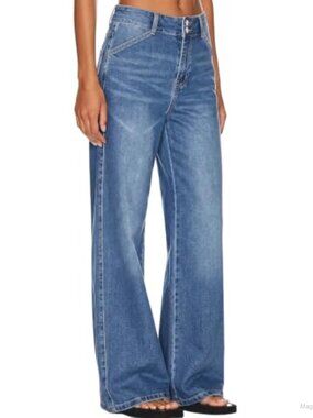 Wide Leg High Waisted Jeans with Double Button Closure